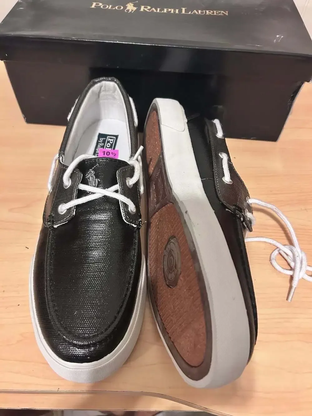 Polo Ralph Lauren Lander Coated Canvas Boat Shoes Size 10.5D